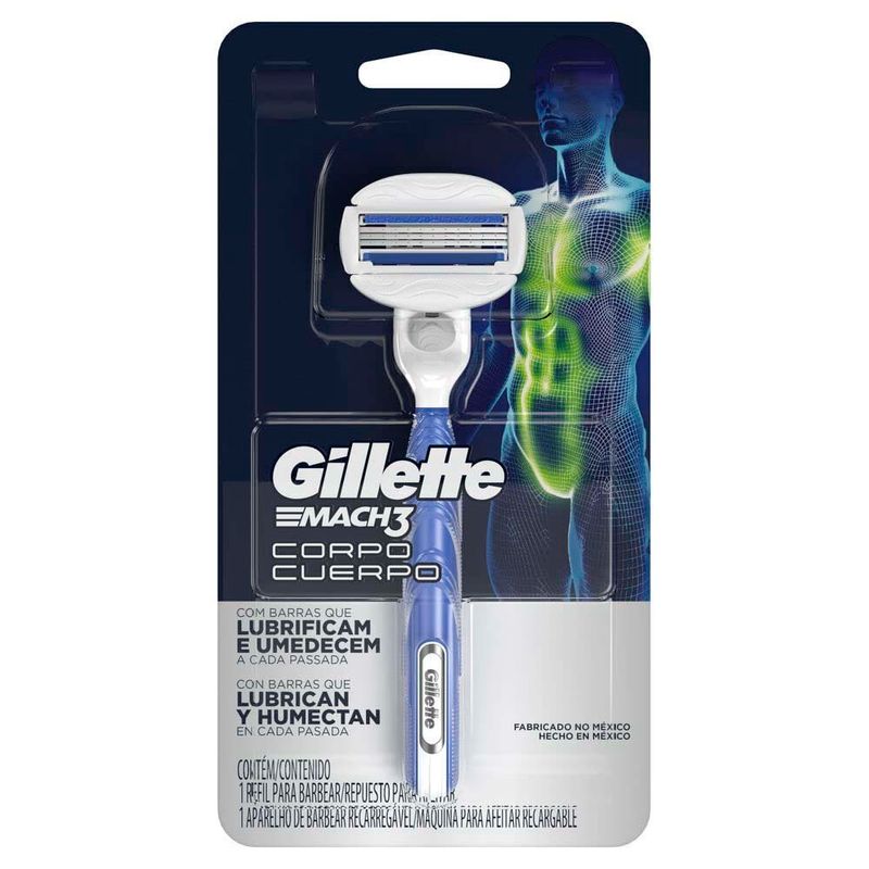 aparelho de barbear descartável gillette mach3 corpo 1 unidade