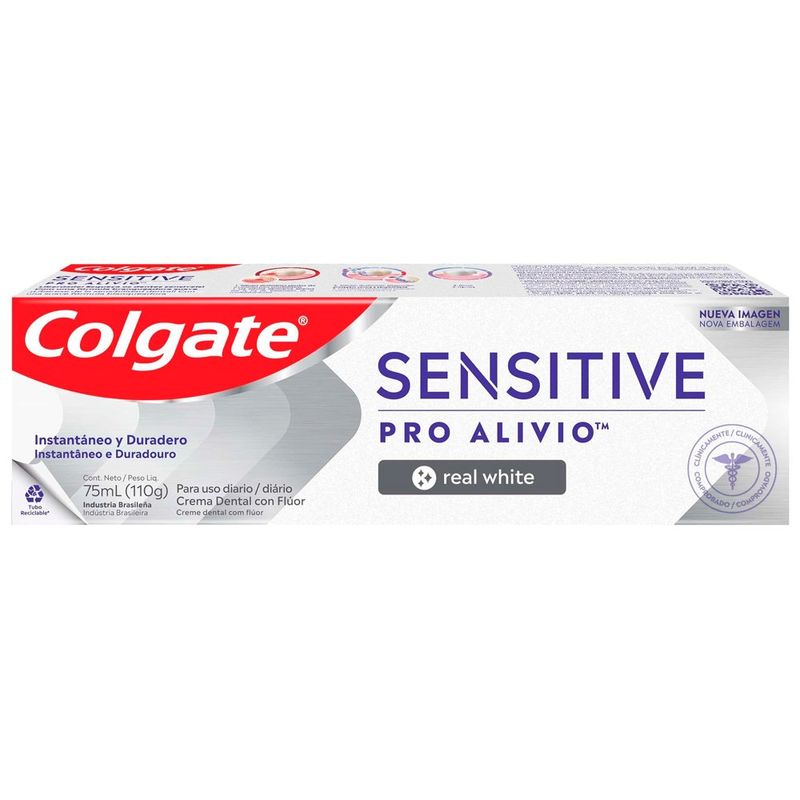 creme dental colgate sensitive pro-alívio real white 110g