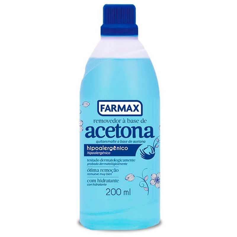 removedor de esmalte à base de acetona farmax 200ml
