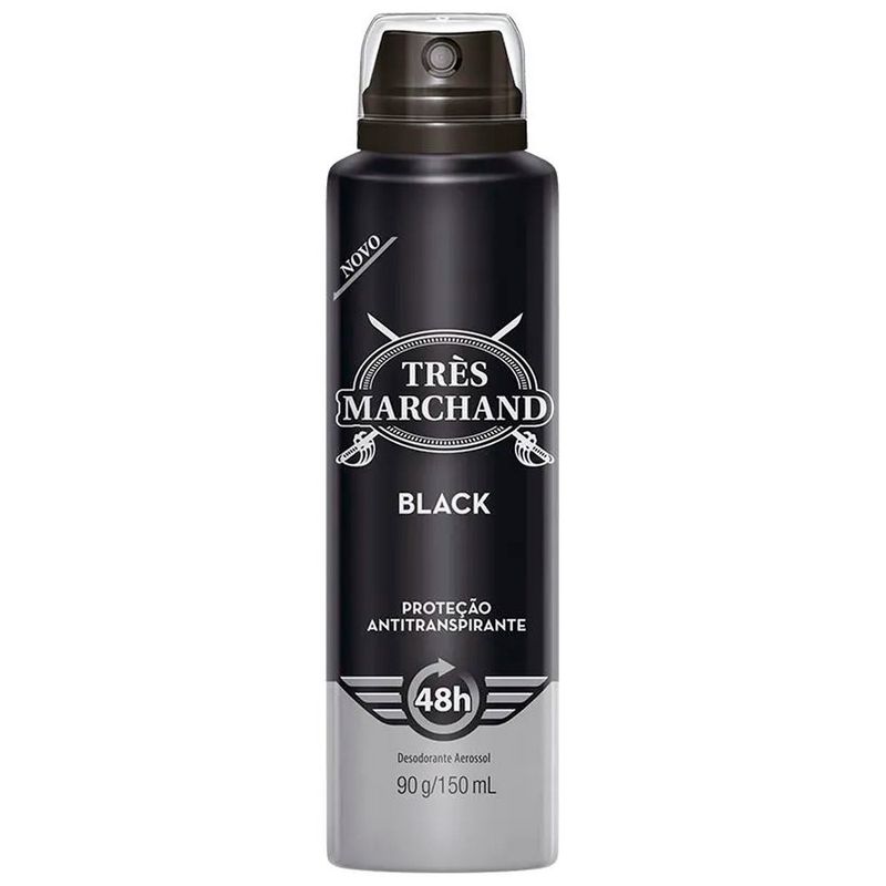 desodorante antitranspirante aerosol très marchand black 150ml