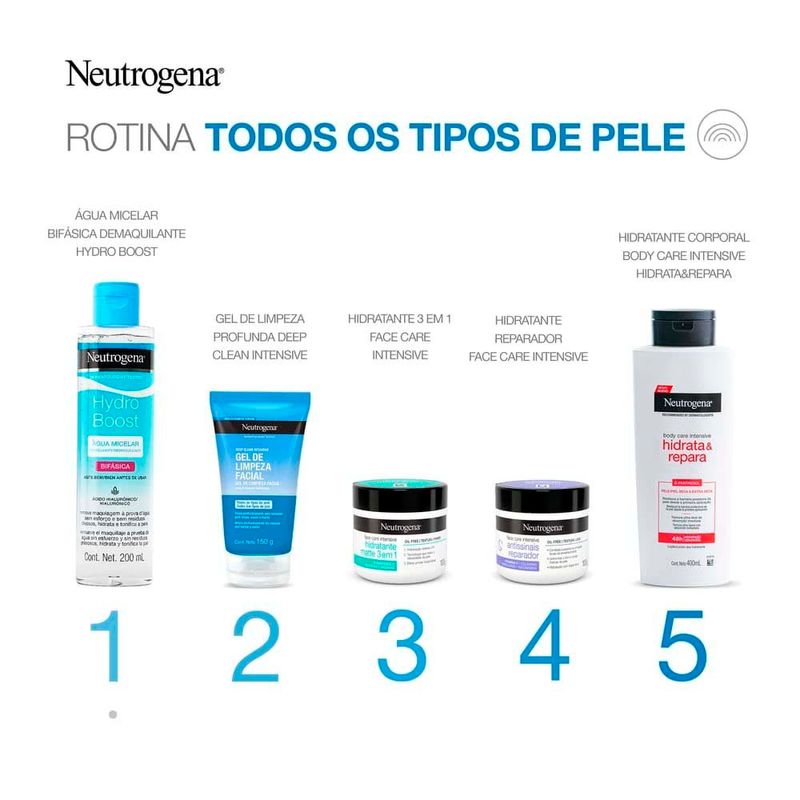 água micelar bifásica demaquilante neutrogena hydro boost 200ml