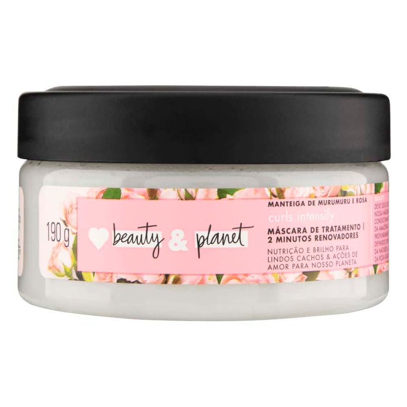 máscara de tratamento love beauty and planet curls intensify manteiga de murumuru e rosa 190g