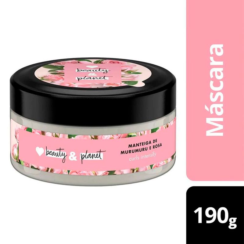 máscara de tratamento love beauty and planet curls intensify manteiga de murumuru e rosa 190g