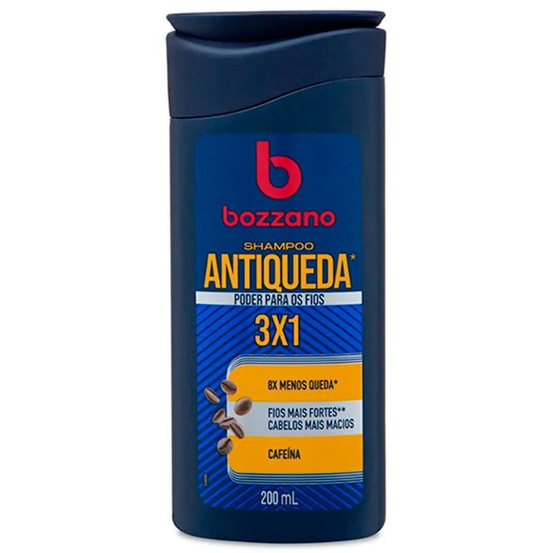 shampoo antiqueda 3x1 bozzano cafeína 200ml