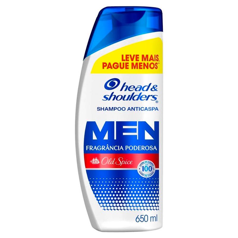 shampoo anticaspa head & shoulders men fragrância poderosa old spice 650ml
