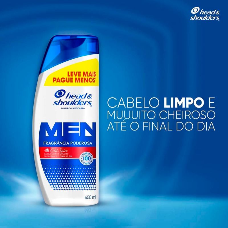 shampoo anticaspa head & shoulders men fragrância poderosa old spice 650ml