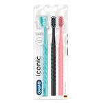escova dental oral-b iconic premium 3 unidades cores sortidas