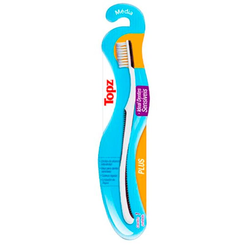 escova dental topz plus média 1 unidade
