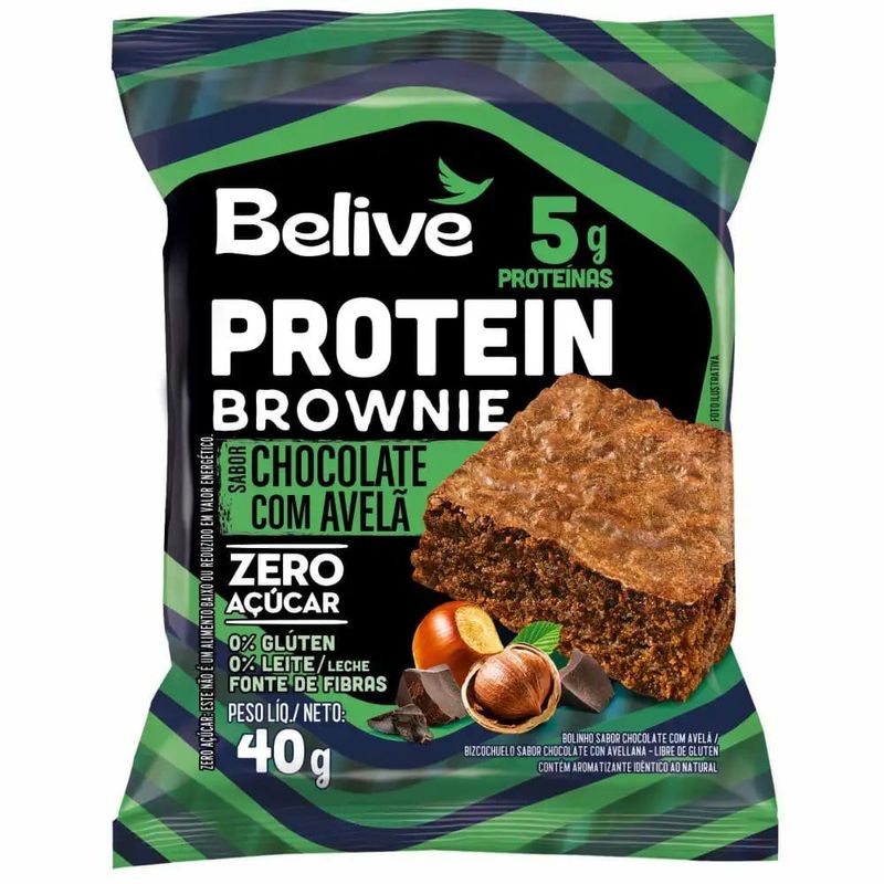 brownie protein belive chocolate com avelã 40g