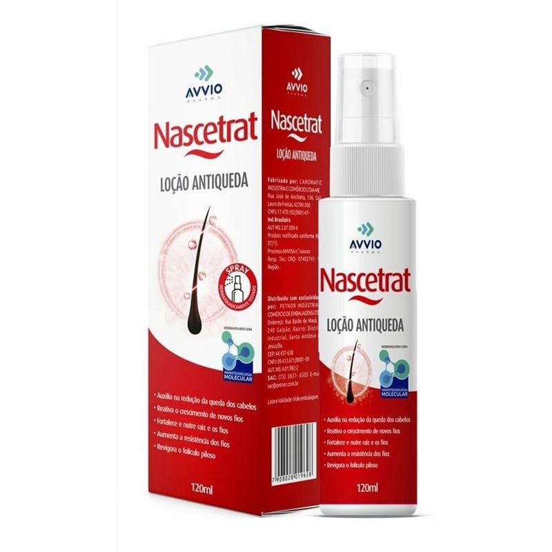 loção capilar antiqueda avvio nascetrat 120ml