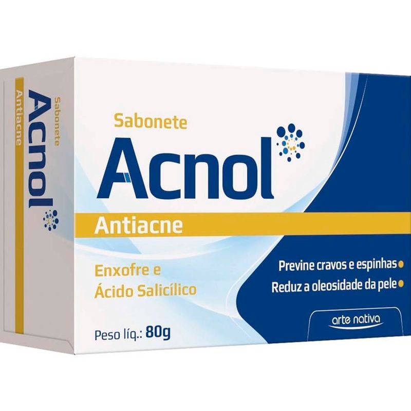 acnol sabonete em barra enxofre e ácido salicílico 80