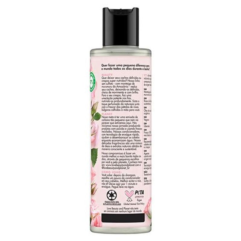 condicionador love, beauty and planet manteiga de murumuru e rosa 300ml