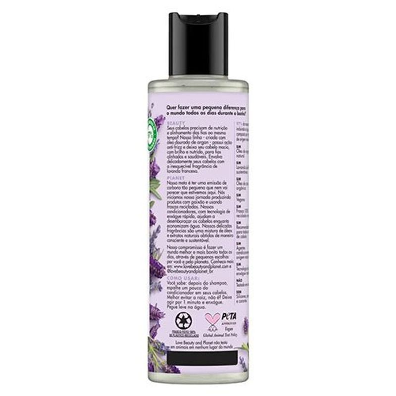 condicionador love, beauty and planet óleo de argan e lavanda 300ml