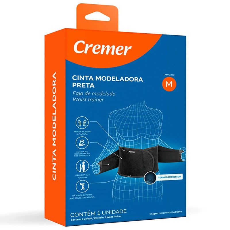 cinta modeladora cremer preta tamanho m 1 unidade