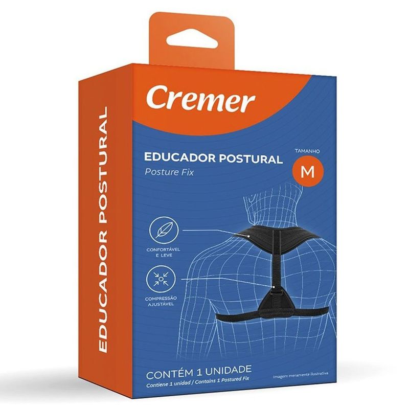 educador postural cremer preto tamanho m 1 unidade