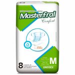 fralda descartável para adultos m masterfral confort unissex 8 unidades
