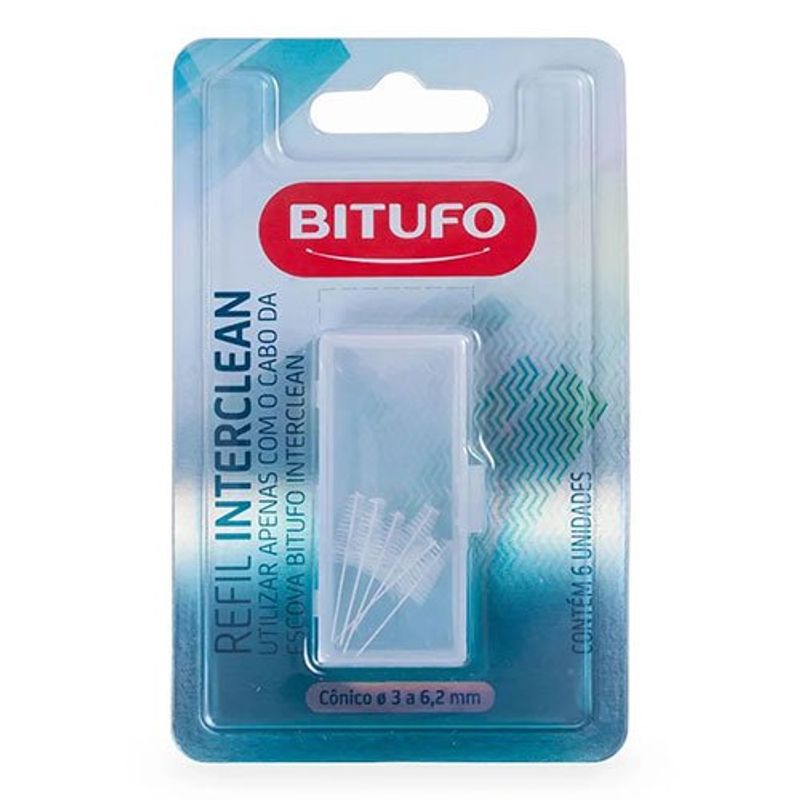 refil para escova interdental bitufo interclean cônico com 6 unidades