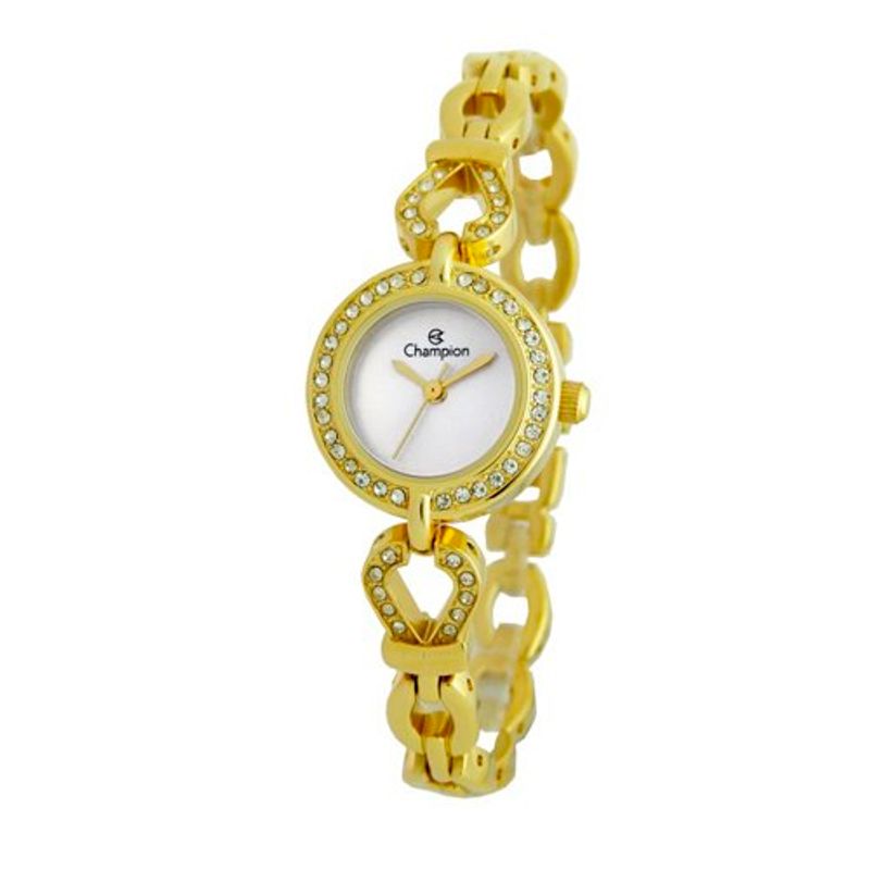 relógio champion feminino dourado cf25670h