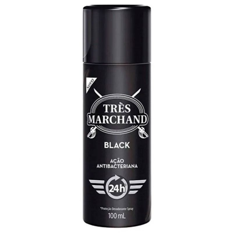 desodorante líquido très marchand black spray 100ml