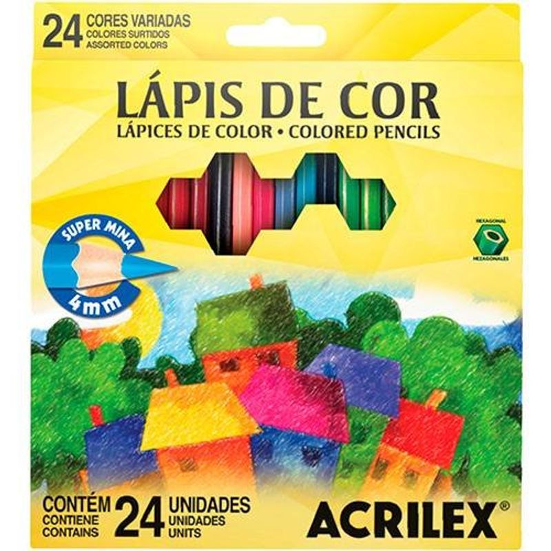 lápis de cor acrilex 24 unidades 9694