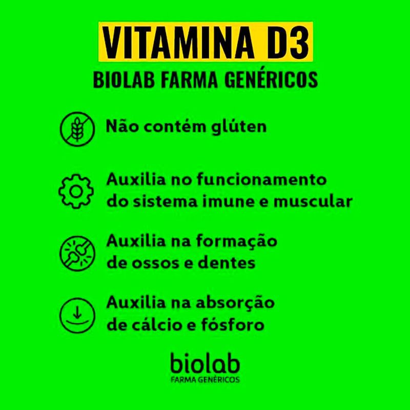 vitamina d3 2000ui 30 cápsulas gelatinosas mole biolab