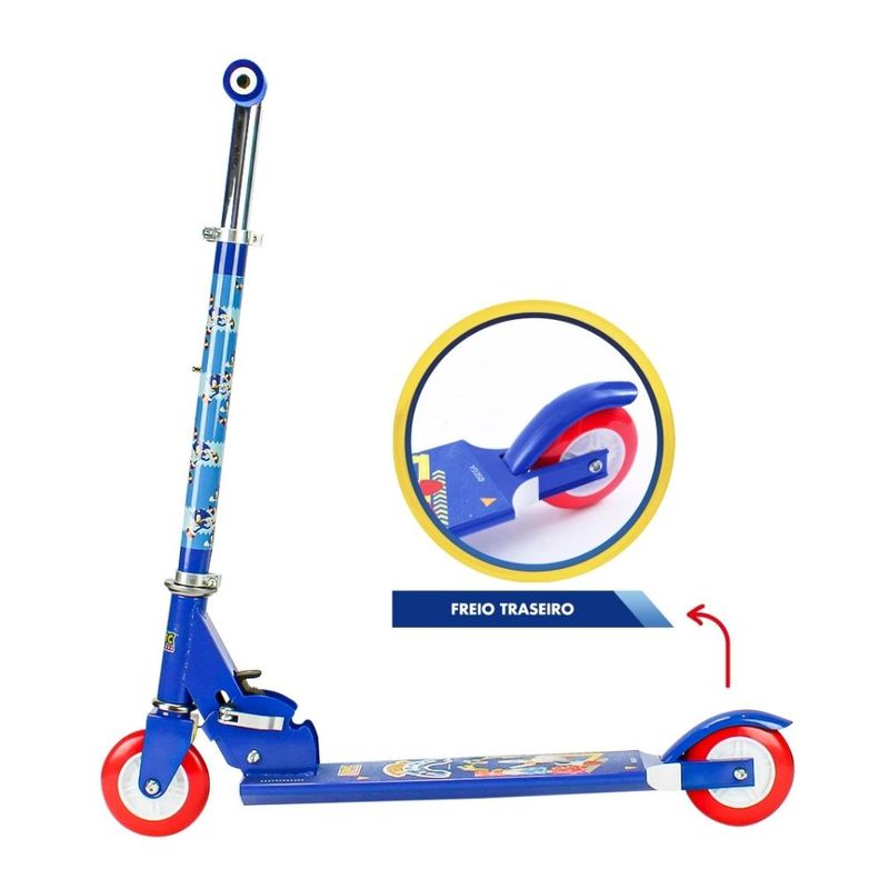 patinete infantil 2 rodas bbr toys sonic com led s008 (mp)