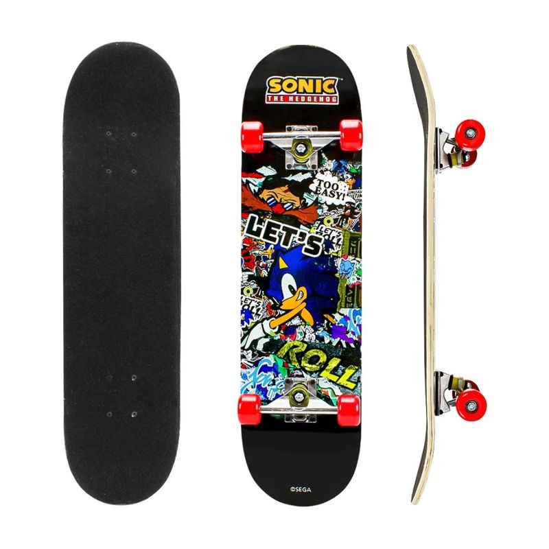 skate infantil bbr toys sonic suporta até 60kg s009 (mp)