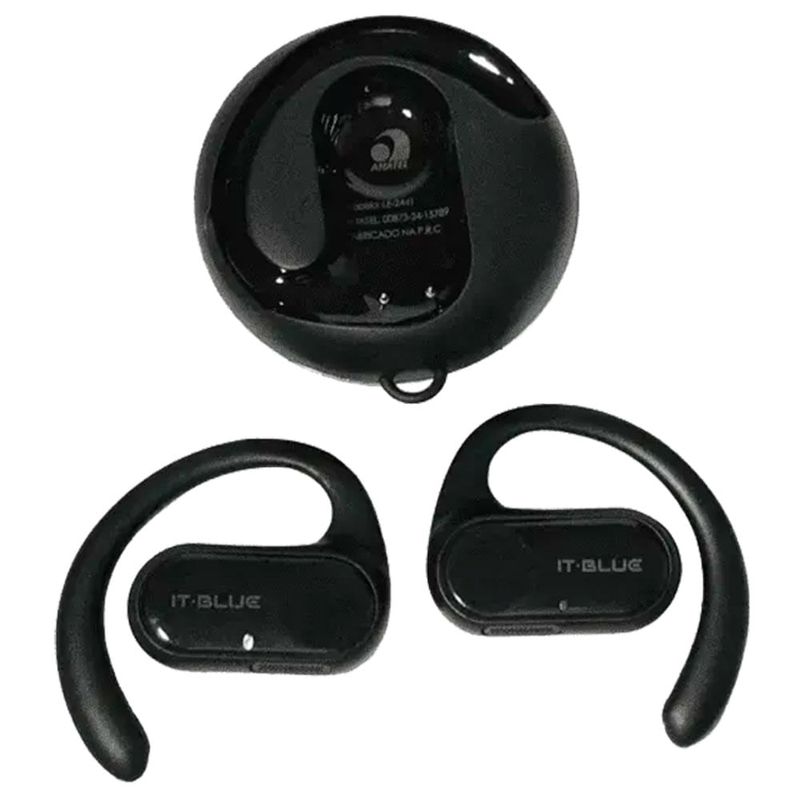 fone de ouvido sem fio it blue bluetooth preto (mp)