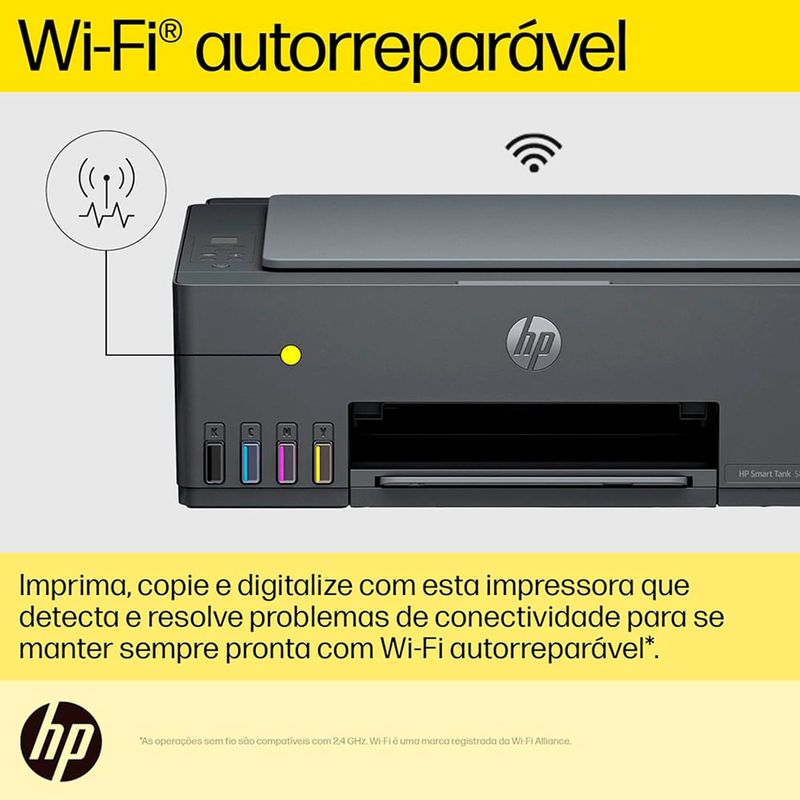 impressora multifuncional hp smart tank 584 cinza