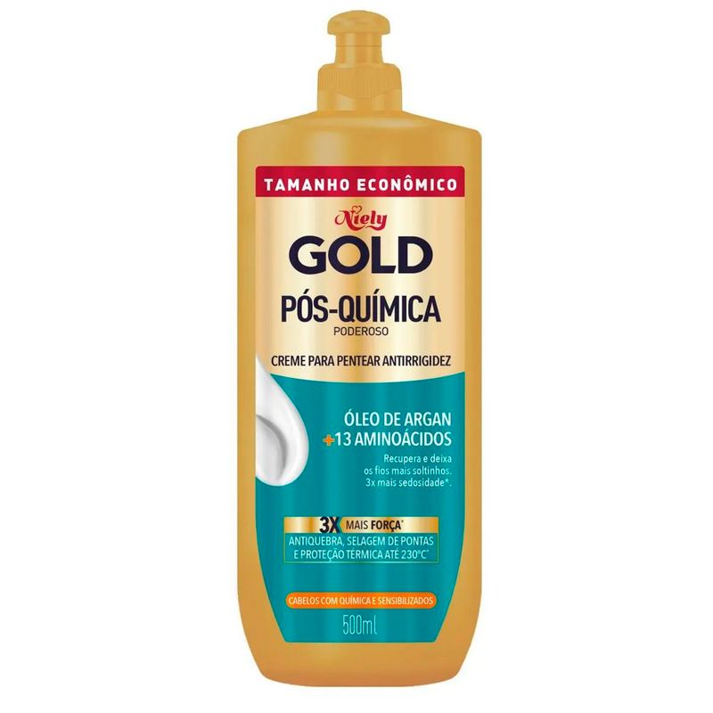 creme para pentear niely gold pós química poderoso 500ml