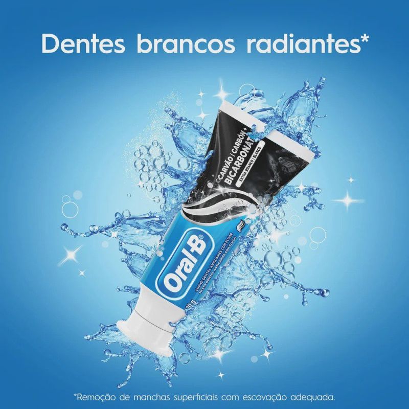 creme dental oral-b bicarbonato e carvão 70g