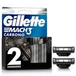 refil para aparelho de barbear gillette mach3 carbono 2 cargas