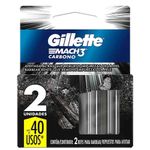refil para aparelho de barbear gillette mach3 carbono 2 cargas