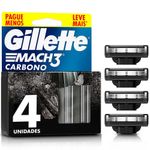 refil para aparelho de barbear gillette mach3 carbono 4 cargas