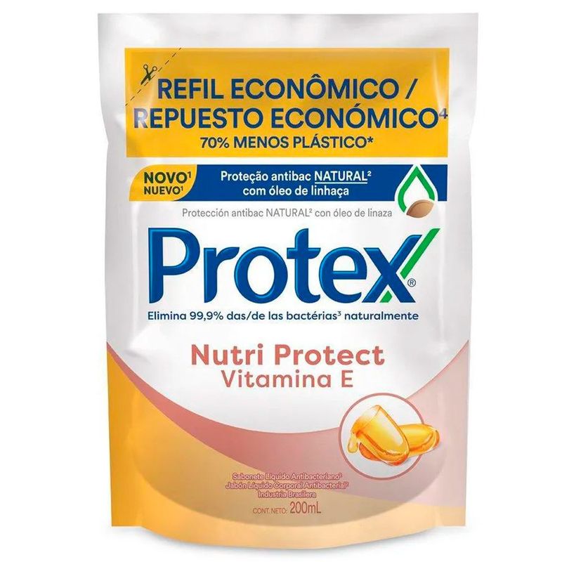sabonete líquido protex nutri protect vitamina e refil 200ml