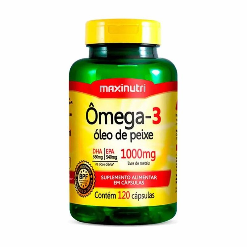 ômega 3 maxinutri 1000mg 120 cápsulas