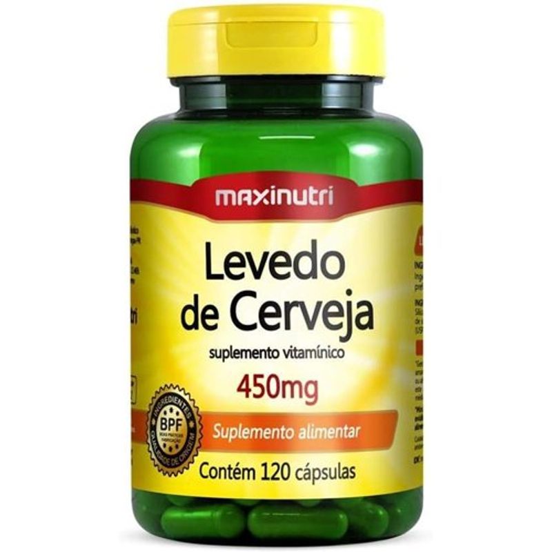 levedo de cerveja maxinutri 450mg 120 cápsulas