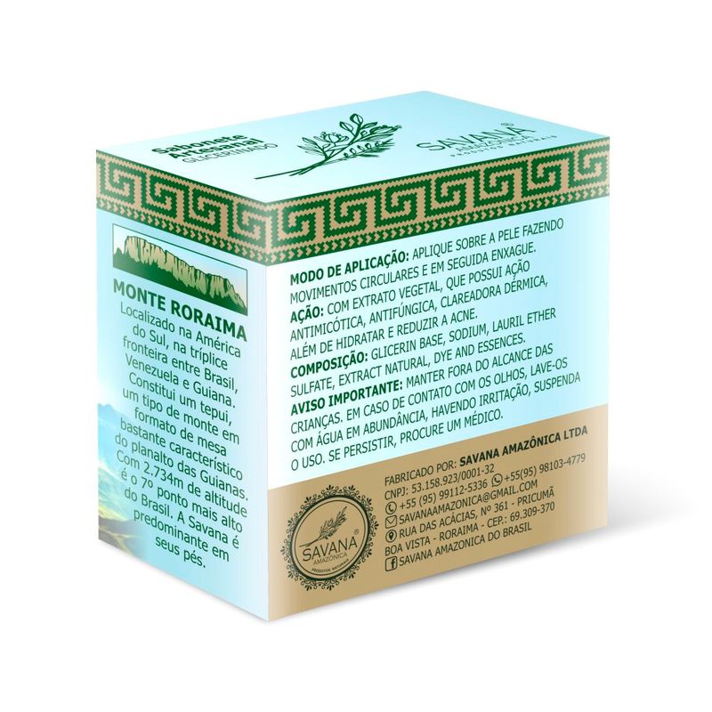 sabonete em barra artesanal glicerinado savana amazônica original 100g