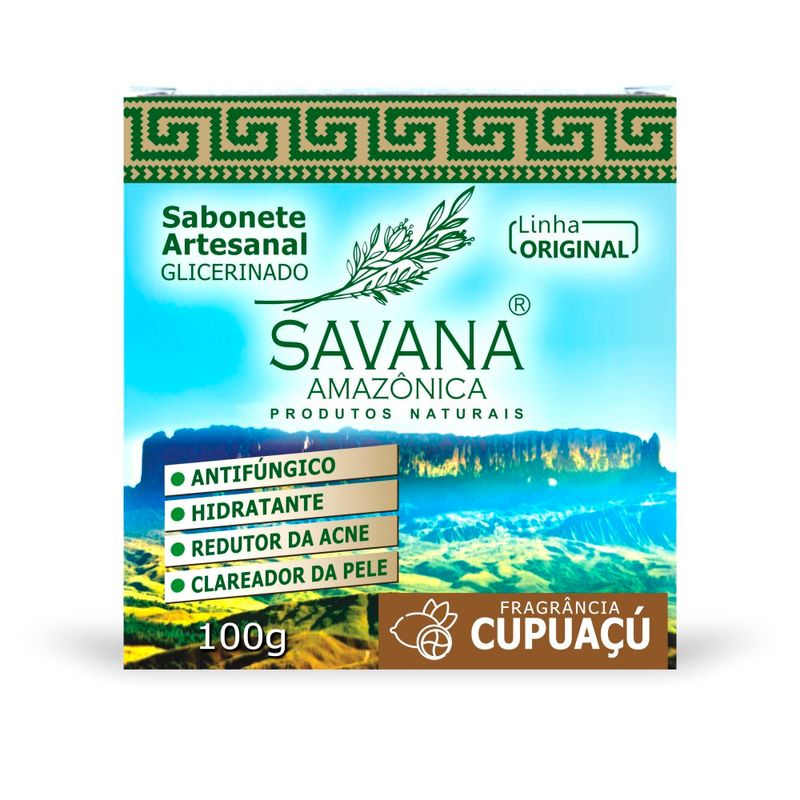 sabonete em barra artesanal glicerinado savana amazônica cupuaçú 100g