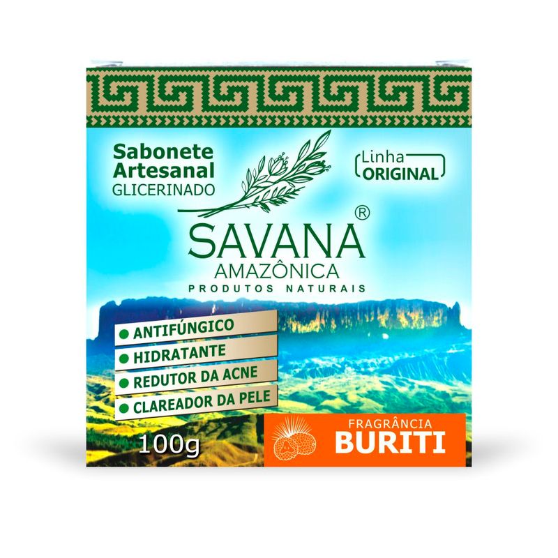 sabonete em barra artesanal glicerinado savana amazônica buriti 100g