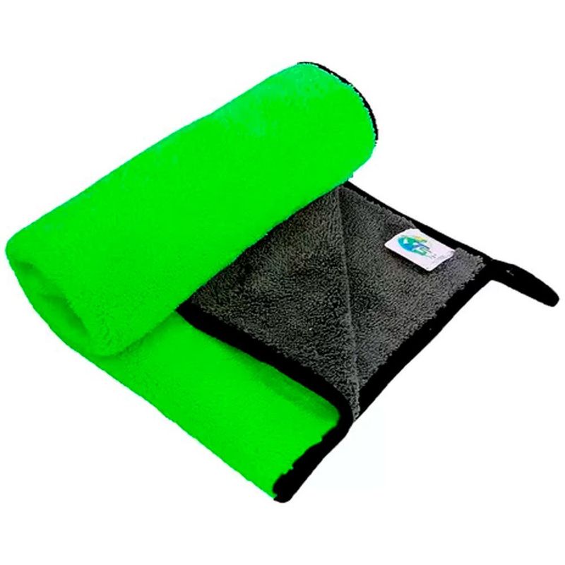 toalha de microfibra automotiva vonixx dupla face 40x40cm 600gsm verde (mp)