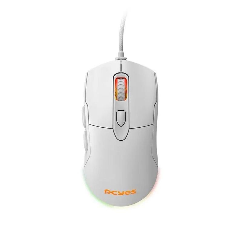 mouse gamer udb pcyes 12.400dpi 6 botões malus rgb branco (mp)