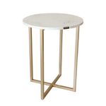 mesa de canto decor quality modulados branco marmorizado base metalom ouro (mp)