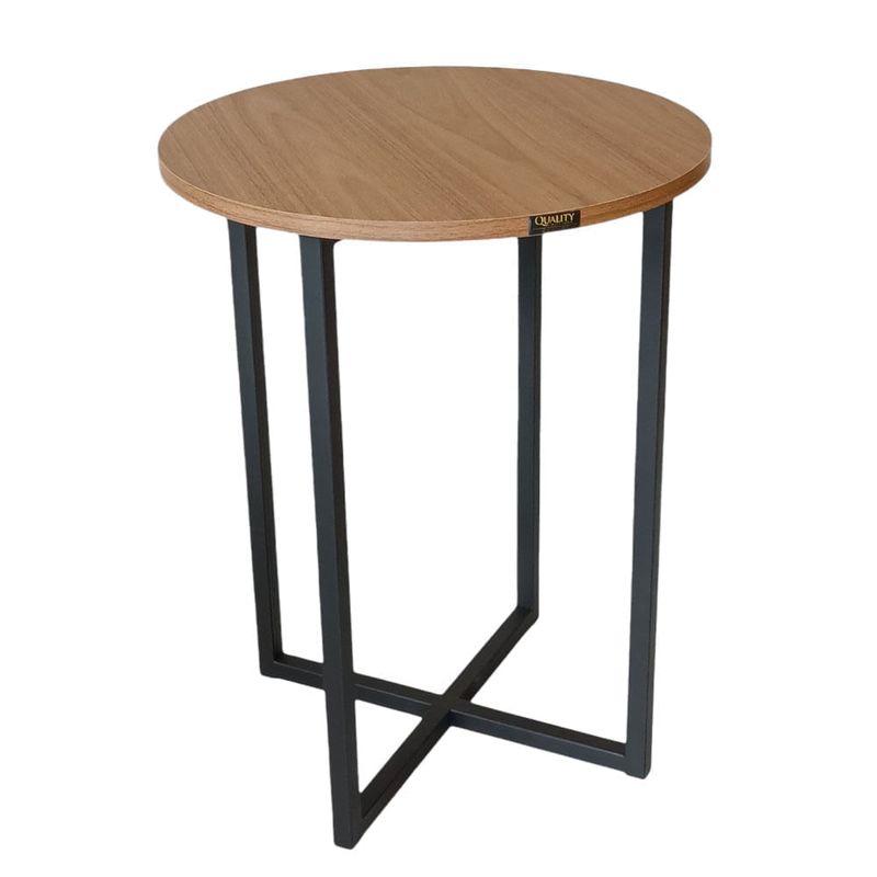 mesa de canto decor quality modulados freijó base metalom preto (mp)