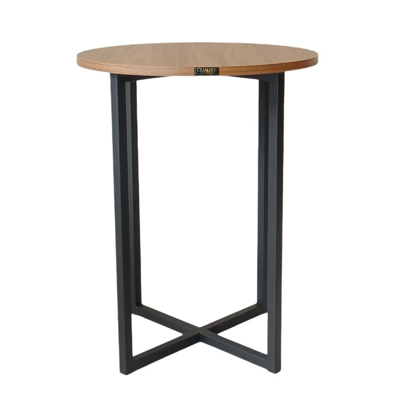 mesa de canto decor quality modulados freijó base metalom preto (mp)