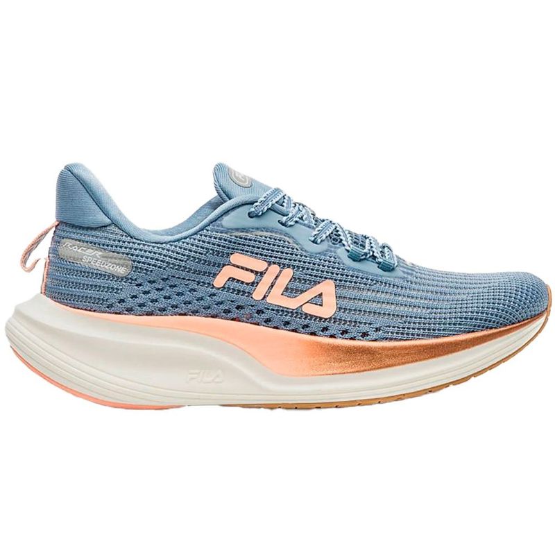 tênis feminino n°37 fila racer speedzone azul coral e cobre (mp)