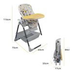 cadeira de alimentação premium baby belle pineapple até 18kg amarelo ppb9crf009(mp)