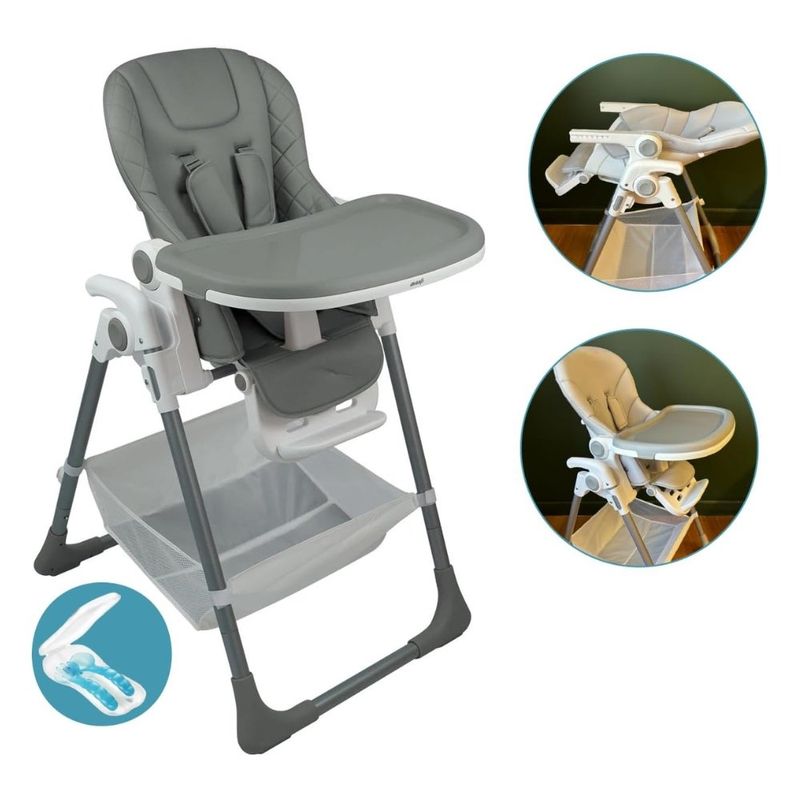 cadeira de alimentação premium baby belle até 18kg cinza ppb9crf009(mp)