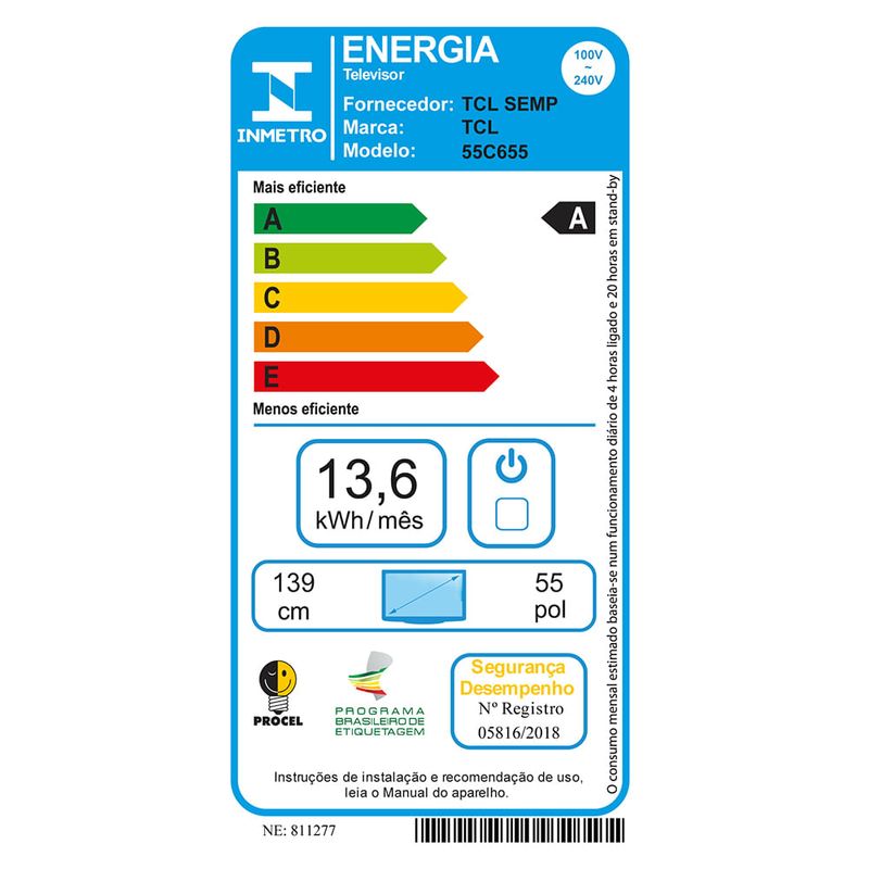 smart tv 4k 55" tcl uhd dolby vision atmos 55c655