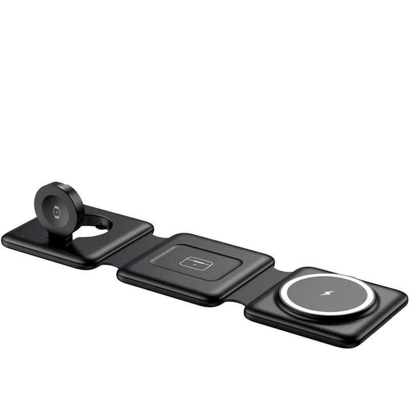 carregador magnético sem fio para iphone dobrável 3 em 1 a-bi